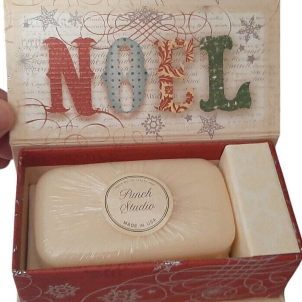 Punch Studio Triple Milled Almond Soap 4oz.+Keepsake Music Box-Joy to the World